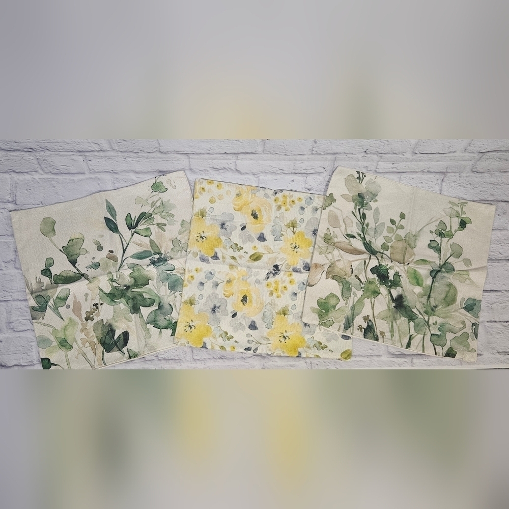 Floral Accent Pillow Covers - Set of 3